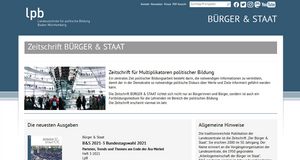 Darstellung der Startseite der Zeitschrift Bürger und Staat Darstellung der Startseite der Zeitschrift Bürger und Staat